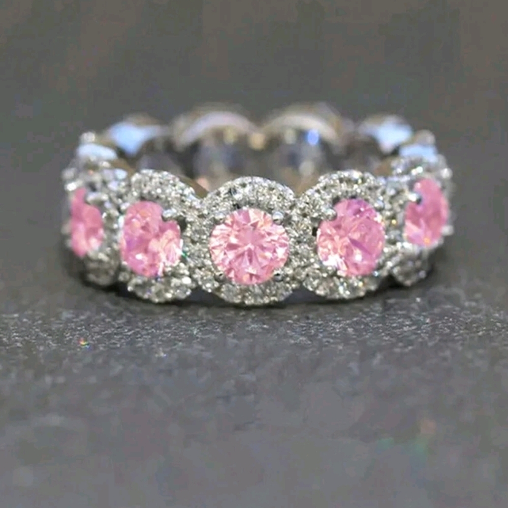 925 Silver Plated Cubic Zirconia Statement Ring | Perfect for Engagement, Gift